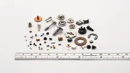 Micro fasteners and rivet contacts under M3.0 used in 3C and electronic applications, shown with size reference for optical inspection